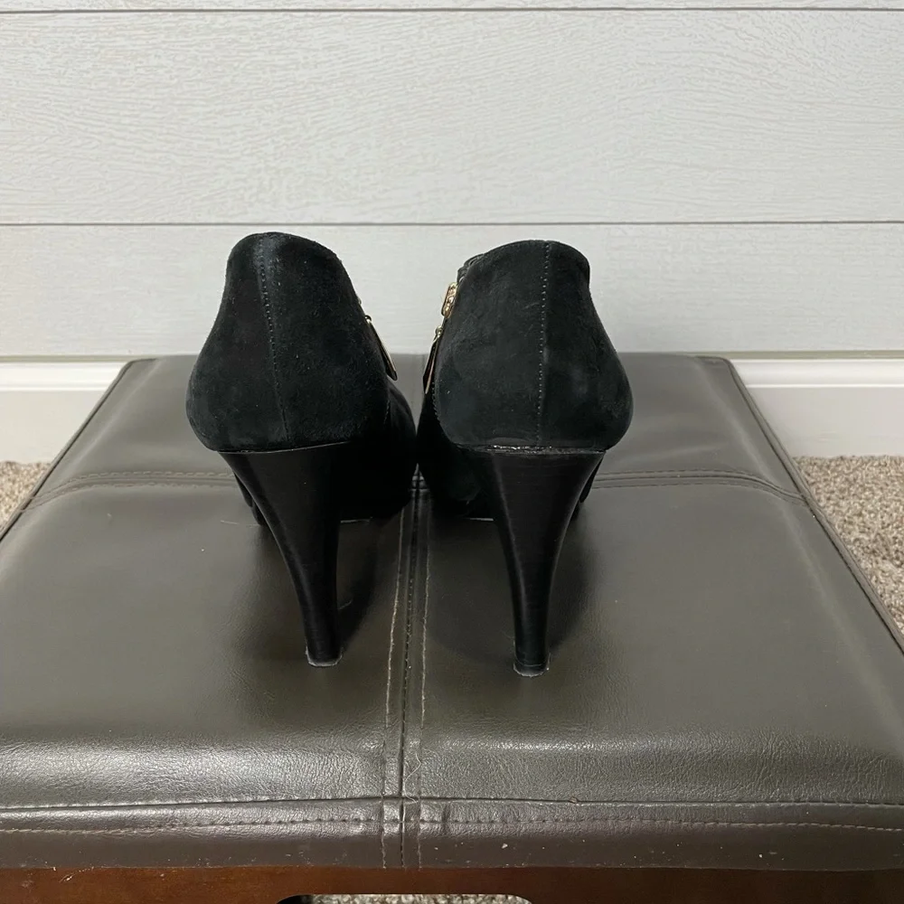 DVF Black Suede Heeled Booties Size 8 1/2
